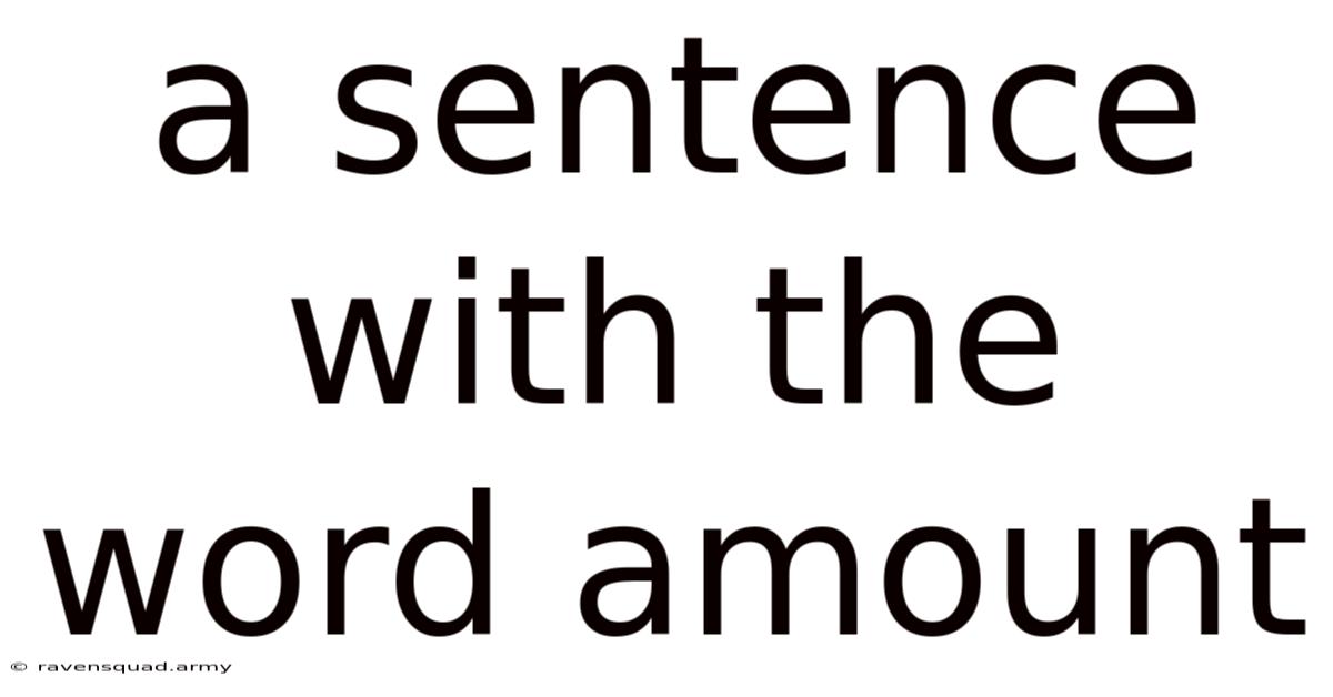 A Sentence With The Word Amount