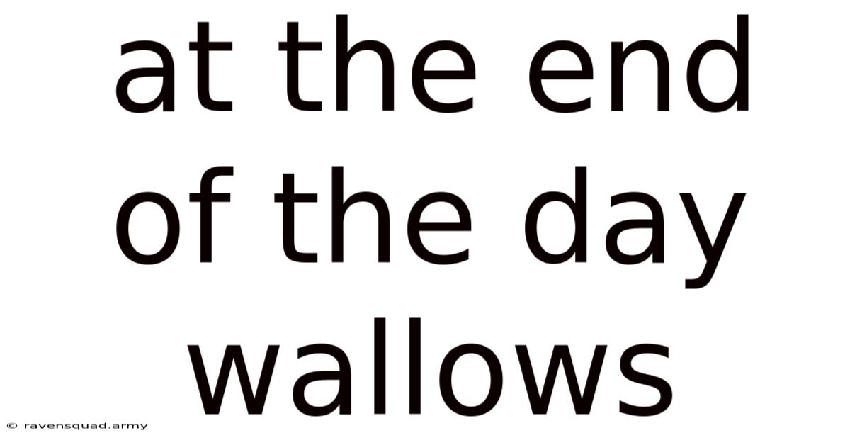 At The End Of The Day Wallows