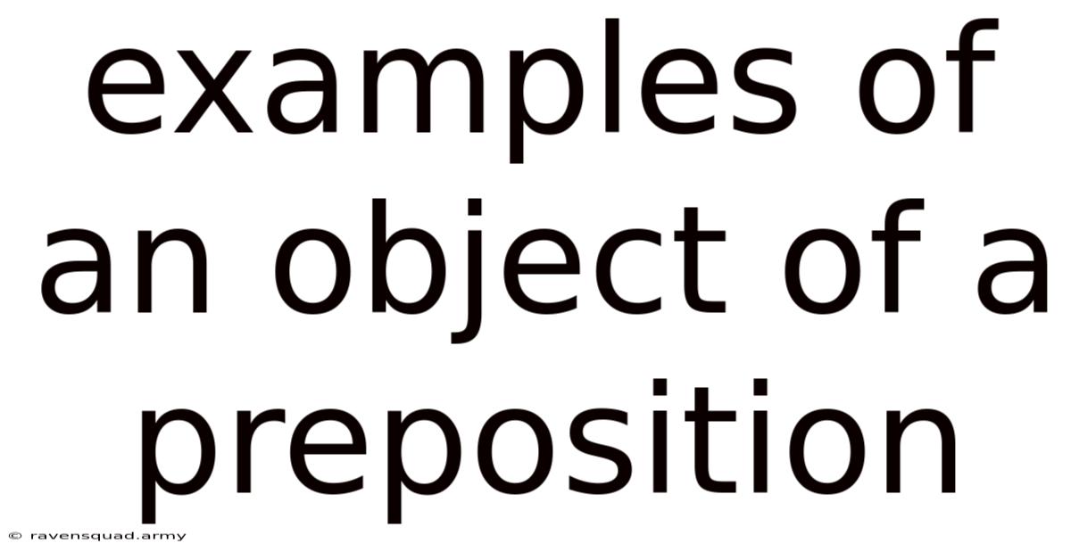 Examples Of An Object Of A Preposition