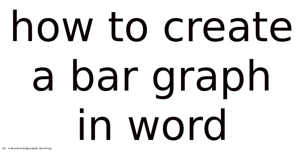 How To Create A Bar Graph In Word