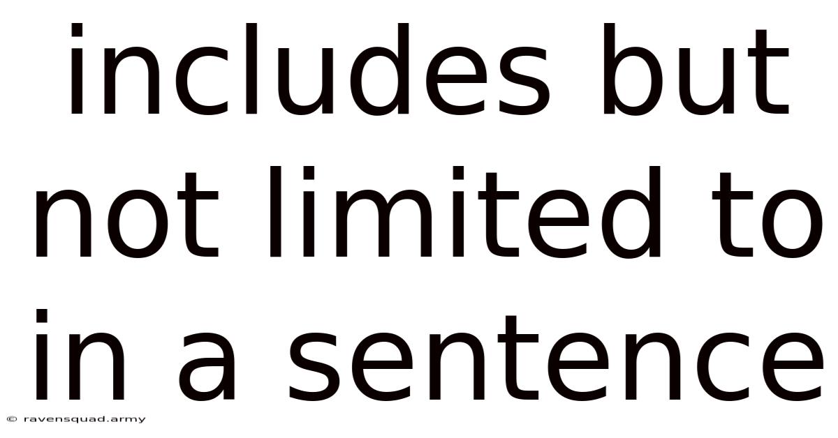 Includes But Not Limited To In A Sentence