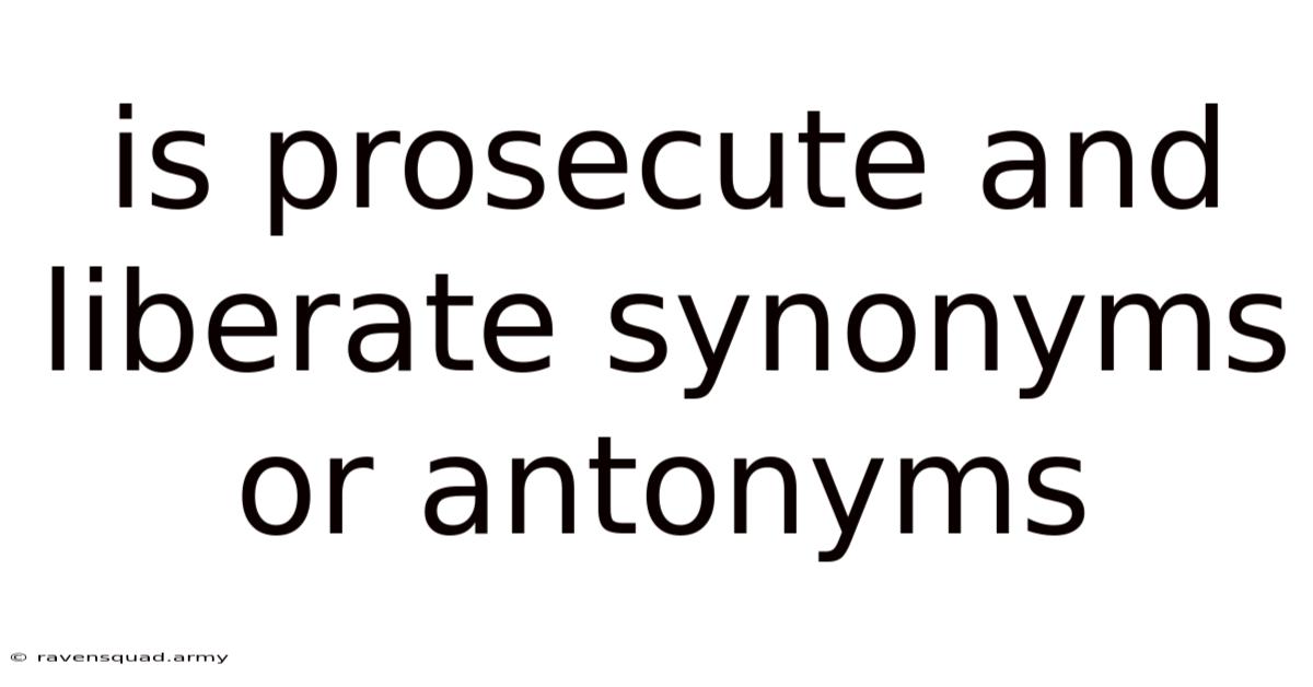 Is Prosecute And Liberate Synonyms Or Antonyms