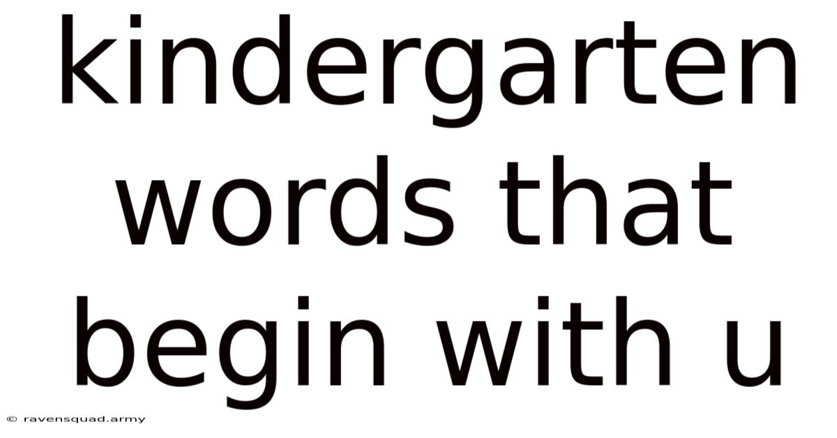 Kindergarten Words That Begin With U