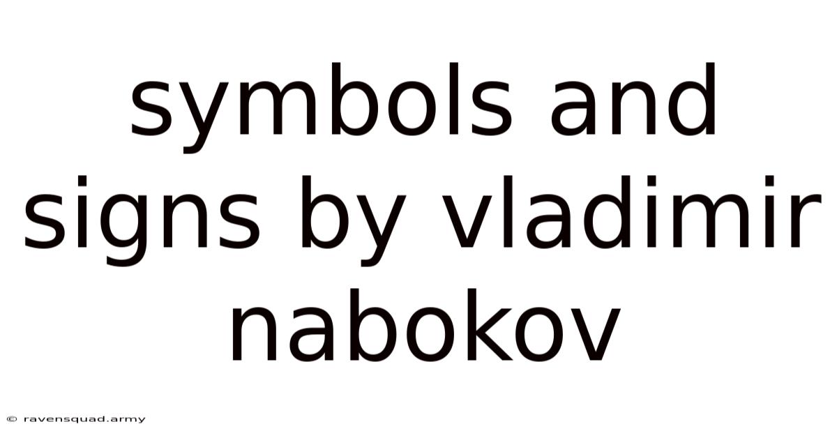 Symbols And Signs By Vladimir Nabokov