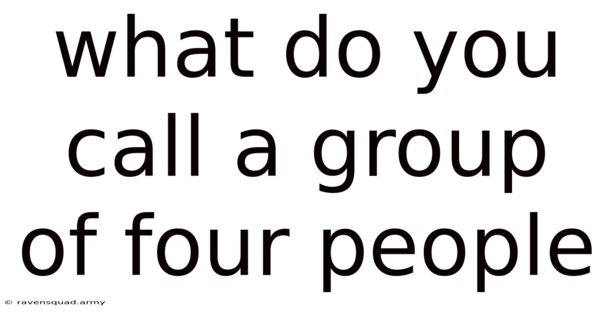 What Do You Call A Group Of Four People