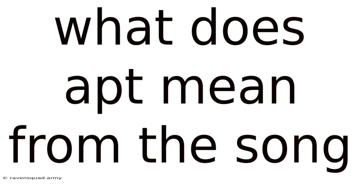 What Does Apt Mean From The Song