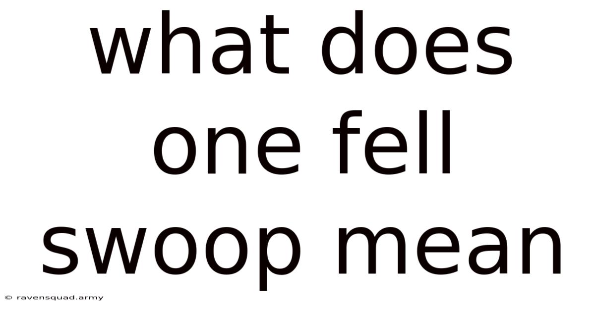 What Does One Fell Swoop Mean