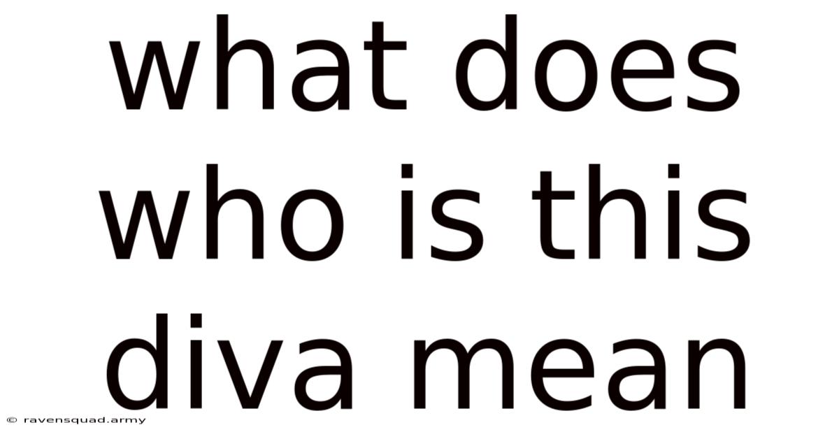 What Does Who Is This Diva Mean