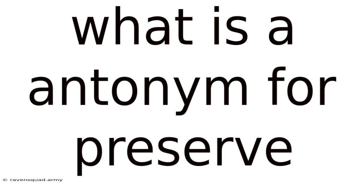 What Is A Antonym For Preserve