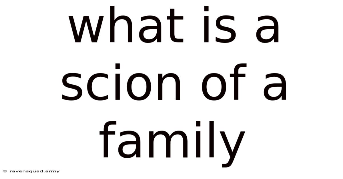 What Is A Scion Of A Family
