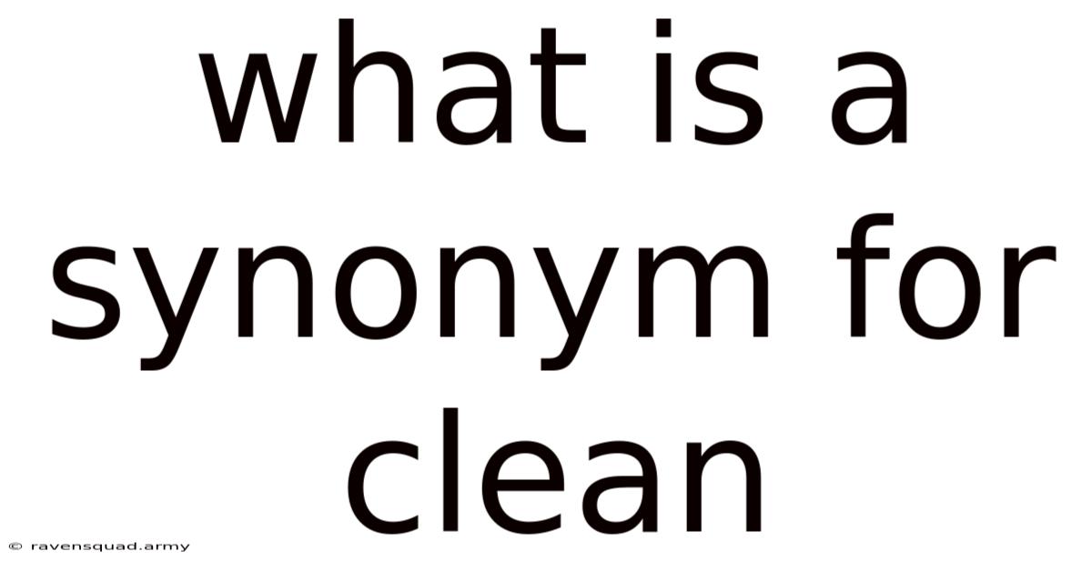 What Is A Synonym For Clean
