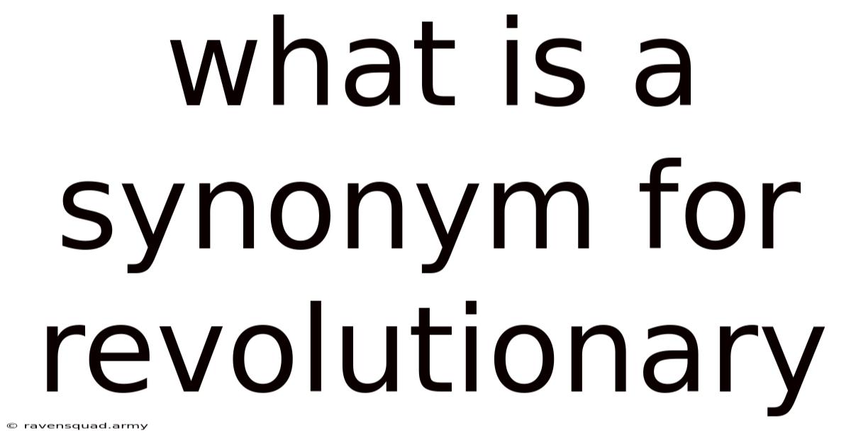 What Is A Synonym For Revolutionary