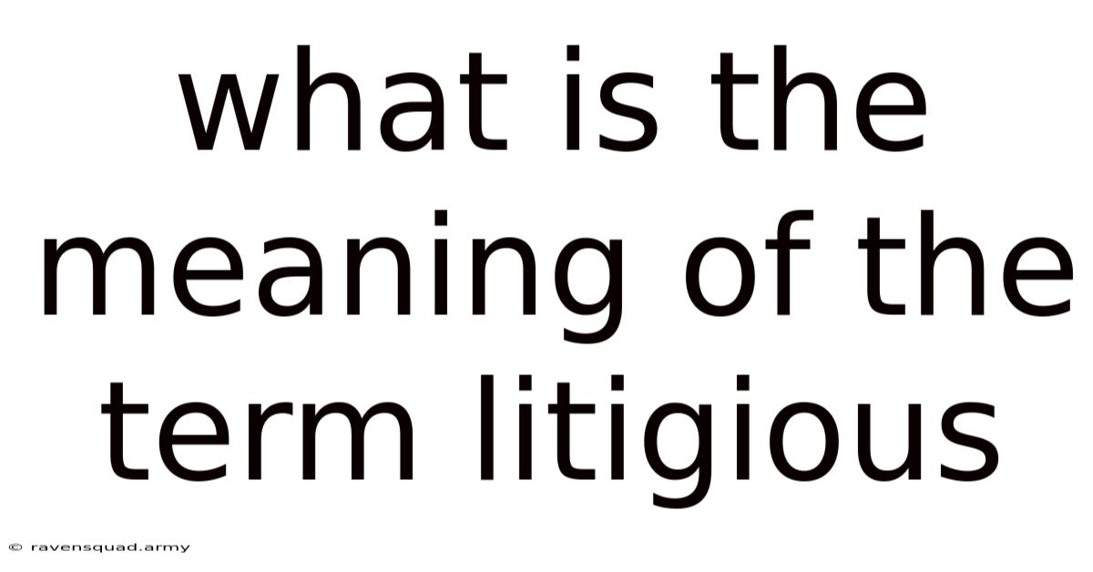 What Is The Meaning Of The Term Litigious