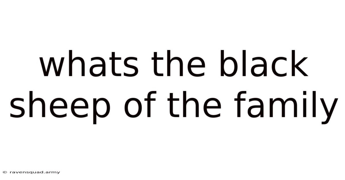 Whats The Black Sheep Of The Family