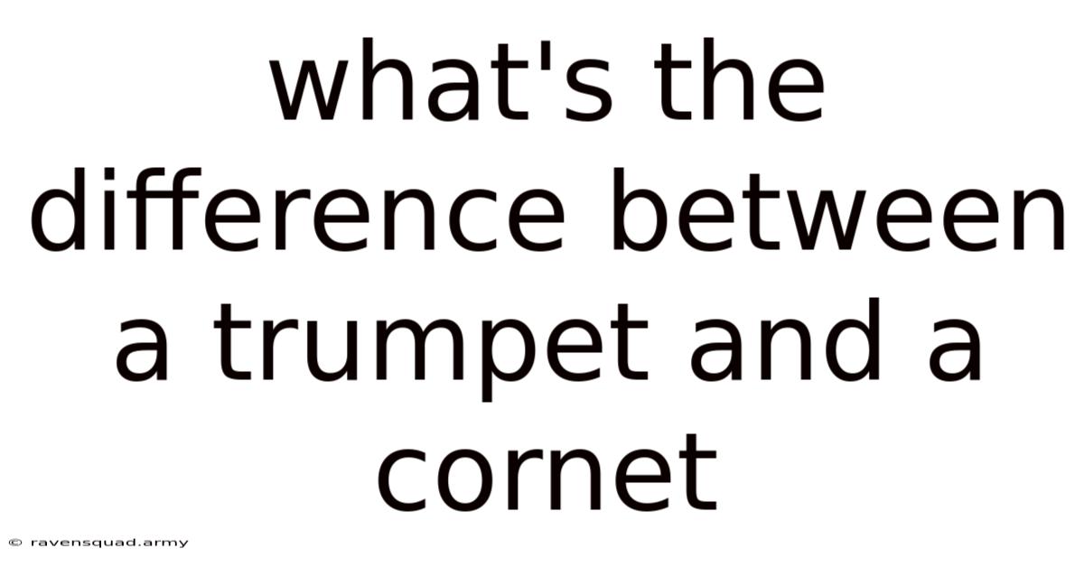 What's The Difference Between A Trumpet And A Cornet