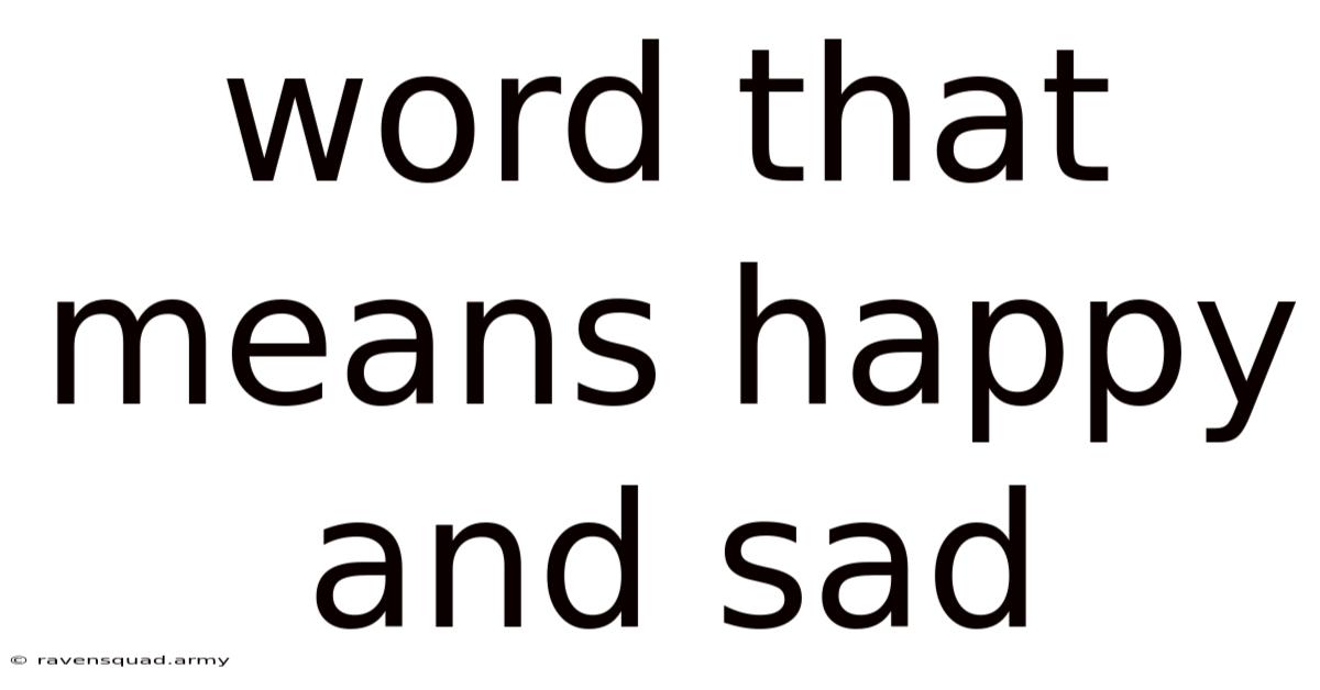 Word That Means Happy And Sad